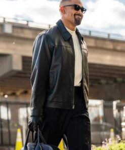 Jalen Hurts Coach Leather Jacket Black