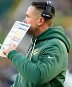 Matt LaFleur Packers Bomber Jacket Matt LaFleur Packers Green Bomber Jacket