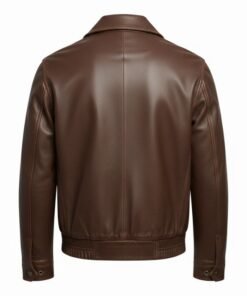 Mens Aethelred Artisan Brown Leather Bomber Jacket