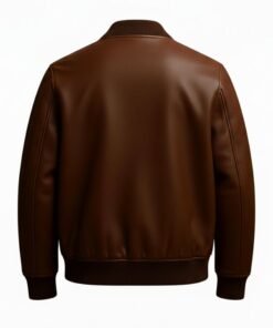 Mens Apex Aviator Brown Leather Bomber Jacket