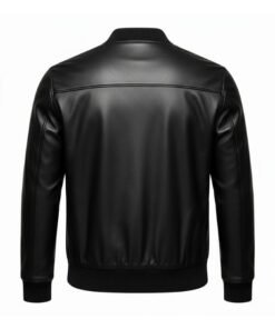 Mens Premium Handcrafted Black Leather Bomber Jacket