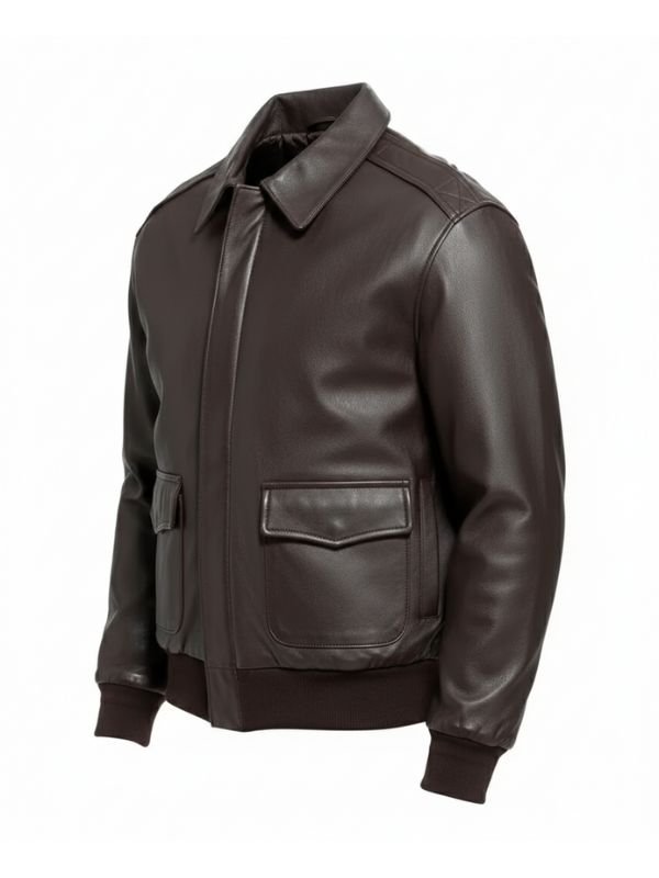 Mens Vintage Heritage A-2 Brown Leather Bomber Jacket Mens Vintage Heritage A-2 Brown Leather Bomber Jacket