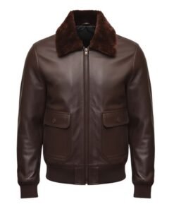 Mens Vintage Legacy A-2 Brown Leather Bomber Jacket