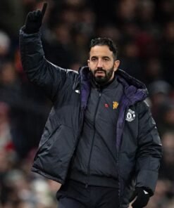 Premier League 2025 Ruben Amorim Manchester United Black Hooded Jacket