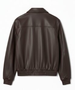 Womens Luna Luxe Oversized Brown Leather Bomber Jacket