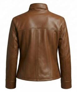 Womens Premium Hand-Burnished Tan Brown Leather Jacket