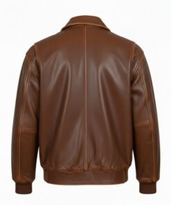 Women’s Vintage Distressed Oversized Leather Bomber Jacket