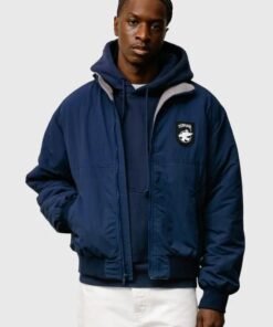 2026 Stussy Unisex Navy Blue Polar Fleece Lined Jacket