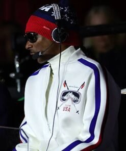 Full Zip Snoop Dogg Winter Olympics White Track Jacket