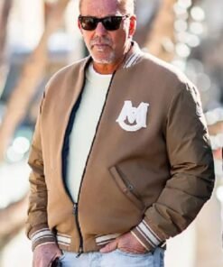 Kevin Costner Brown Varsity Jacket