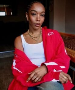 Naomi Ackie Red Jacket