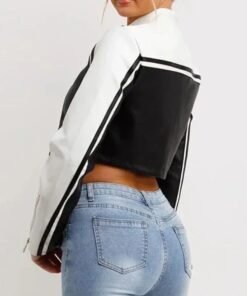 NBA All Star Jenna Bandy Leather Jacket Two Tone