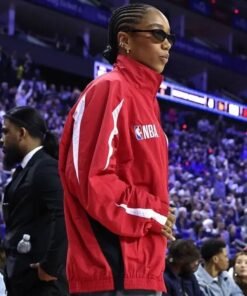 NBA All Star London Game 2026 Naomi Ackie Red Track Jacket