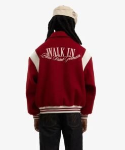 Paris Saint Germain Red Wool 2026 Varsity Jacket