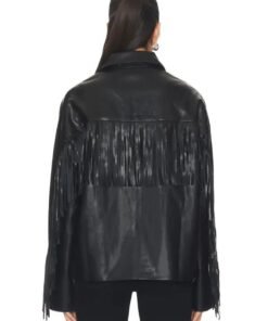 Womens Oversized Fringe Leather Jacket