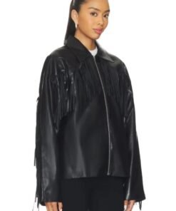 Womens Oversized Fringe Leather Jacket