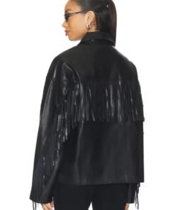 Womens Oversized Fringe Leather Jacket