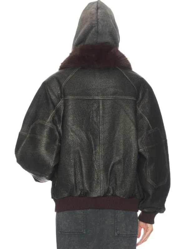 Faux Fur Collar Oversized Leather Jacket Faux Fur Collar Oversized Leather Jacket