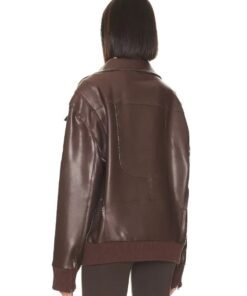 Womens Oversized Moto Leather Jacket
