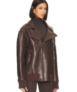 Womens Oversized Moto Leather Jacket