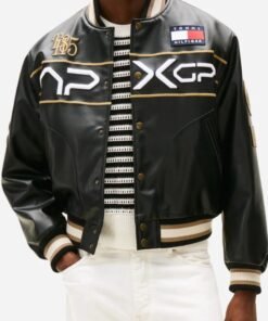 The APXGP Collection Boxy Varsity Black Jacket