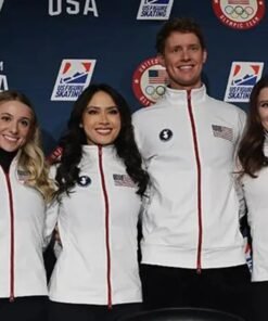 Unisex Save The Duck Team USA Winter Olympics White Jacket