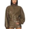 Faux Fur Collar Oversized Leather Jacket Womens Oversized Turtleneck Bomber Jacket