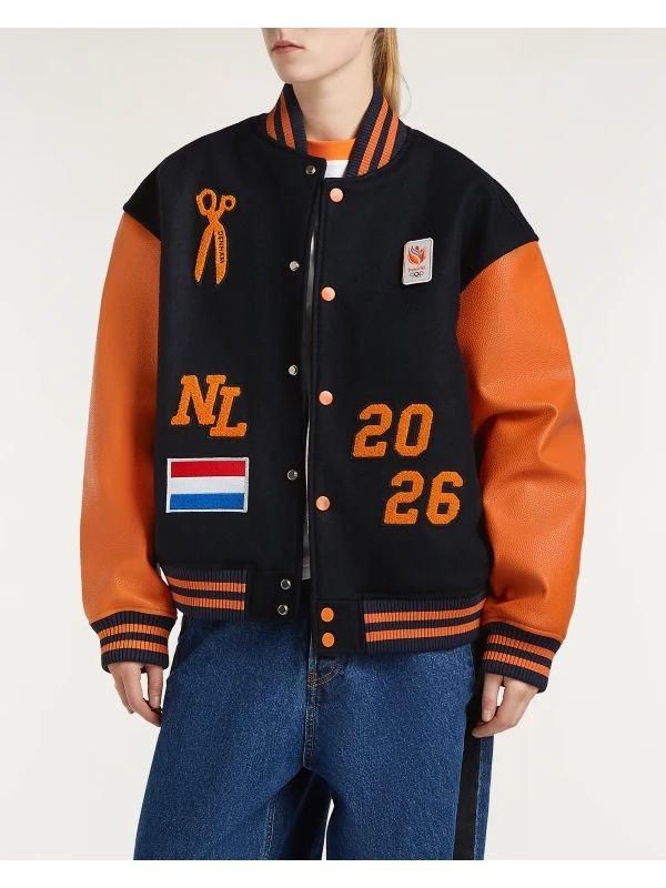 Denham TeamNL Varsity Jacket 2026 Winter Olympics Netherlands Varsity Jacket