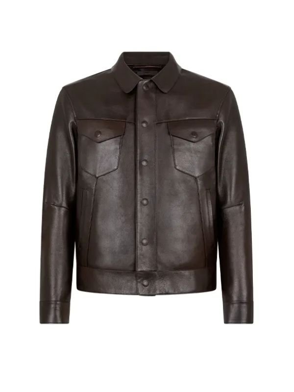 Travis Kelce Dark Brown Leather Jacket dark brown leather jacket men