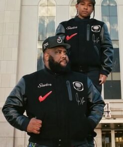Jae Tips Savior Nike Destroyer Black Varsity Jacket Unisex