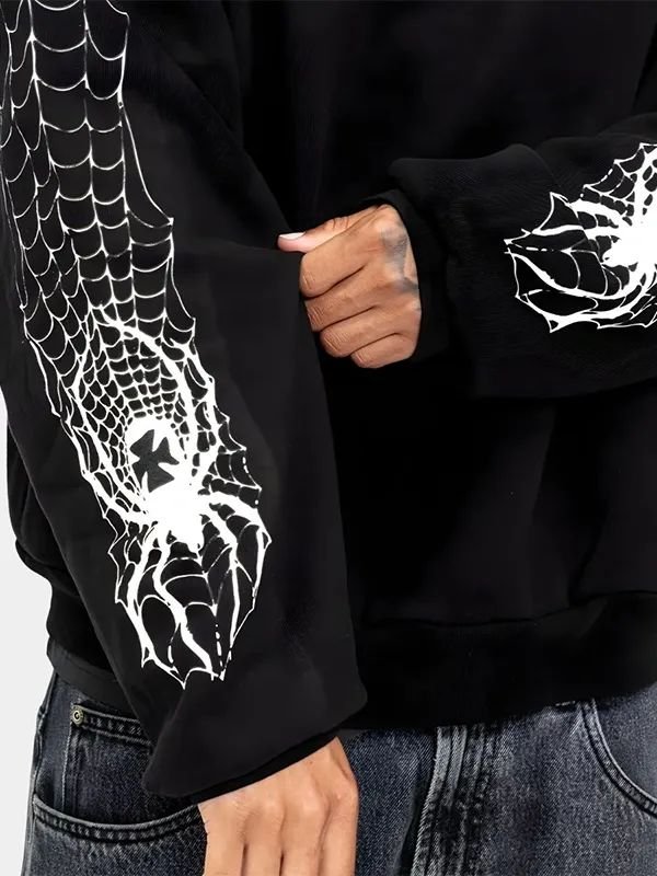 Spider Crest Hoodie Mens Black Von Dutch Spider Crest Hoodie