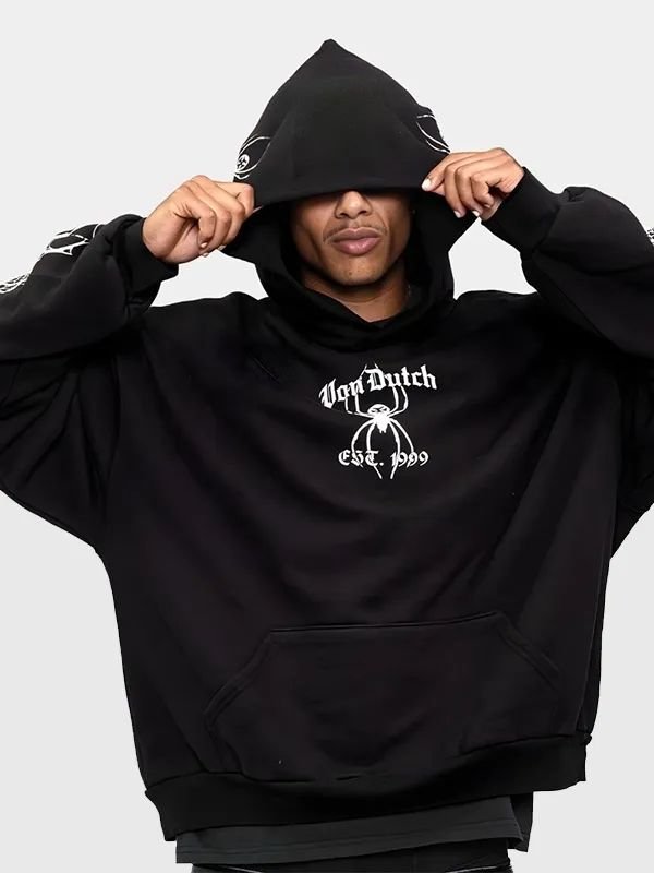 Spider Crest Hoodie Spider Crest Hoodie Mens Von Dutch Black