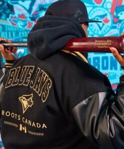 Black Wool Blue Jays 50th Anniversary Varsity Jacket 2026