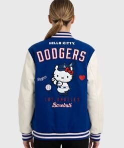 Hello Kitty Dodgers Varsity Jacket Hello Kitty Los Angeles Dodgers Varsity Jacket Blue White