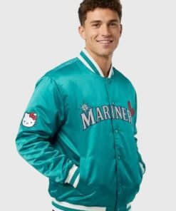 Michelle Villafuerte Seattle Mariners Hello Kitty Green Bomber Jacket