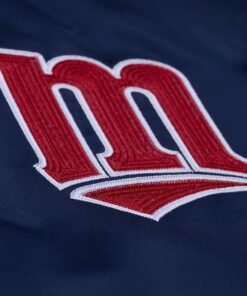 Minnesota Twins Satin Full Snap Kirby Puckett Player Jacket Navy Blue