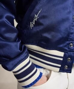 Polo Ralph Lauren Red Sox Jacket Navy Boston Red Sox Polo RL Bomber Satin Jacket