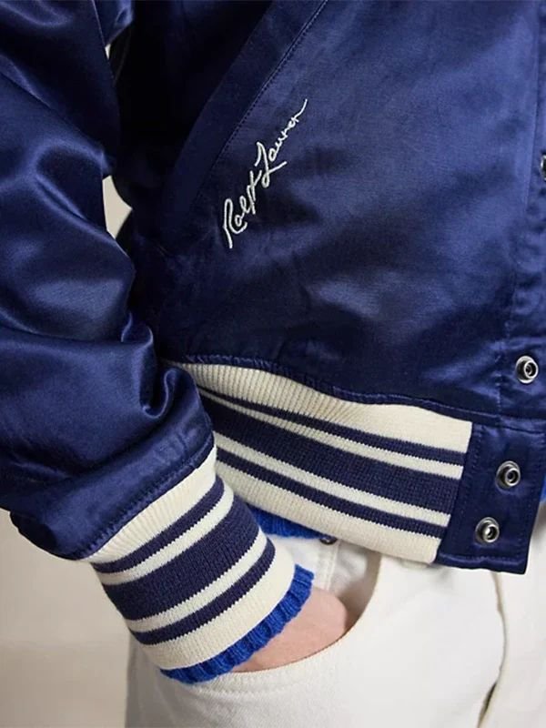 Polo Ralph Lauren Red Sox Jacket Navy Boston Red Sox Polo RL Bomber Satin Jacket