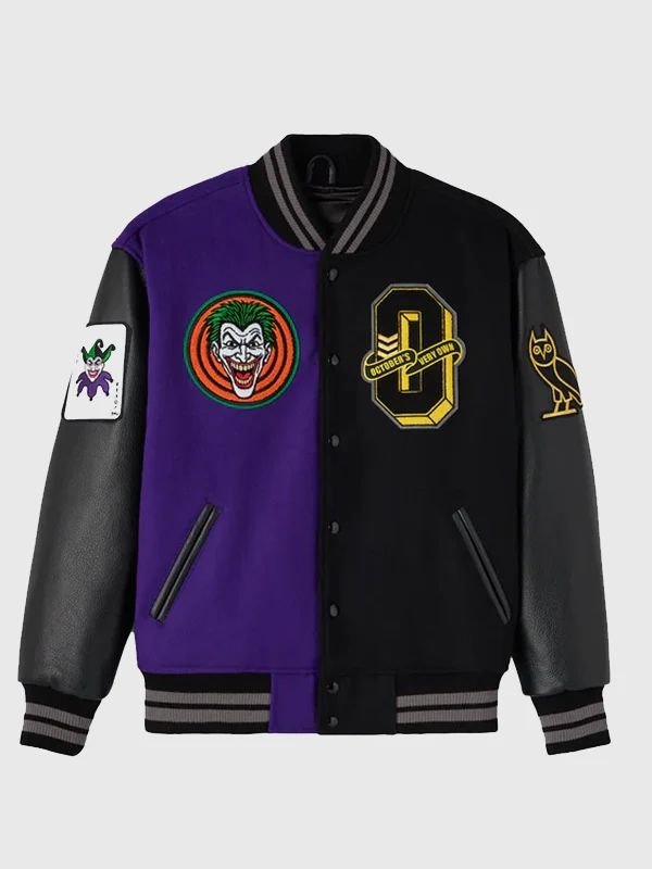 OVO Batman x The Joker Split Varsity Jacket OVO Batman x The Joker Split Varsity Jacket
