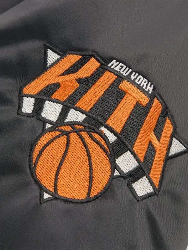 Giorgio Armani x Kith New York Knicks Satin Jacket Playoffs 2026 Kith Armani NYK nicks Bomber Jacket in Black