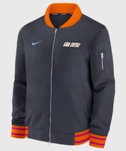 San Diego Padres Nike City Connect 2026 Black Orange Bomber Jacket