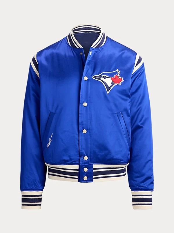 Polo Ralph Lauren Blue Jays Jacket Satin Bomber Polo Ralph Lauren Blue Jays Jacket