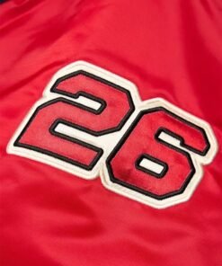 Navy Red Baseball Satin Varsity Jacket Denim Tears 2026