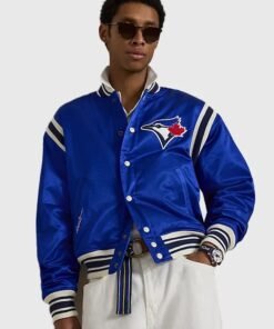 Toronto Blue Jays Ralph Lauren Blue Bomber Varsity Jacket 2026