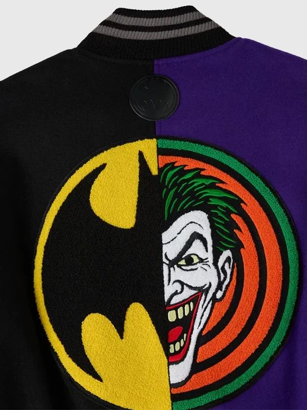 OVO Batman x The Joker Split Varsity Jacket Unisex Batman x The Joker Wool Varsity OVO Jacket