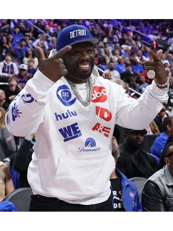 50 Cent Detroit Pistons Game NBA Logo Hoodie 50 Cent Detroit Pistons Game NBA Logo Hoodie