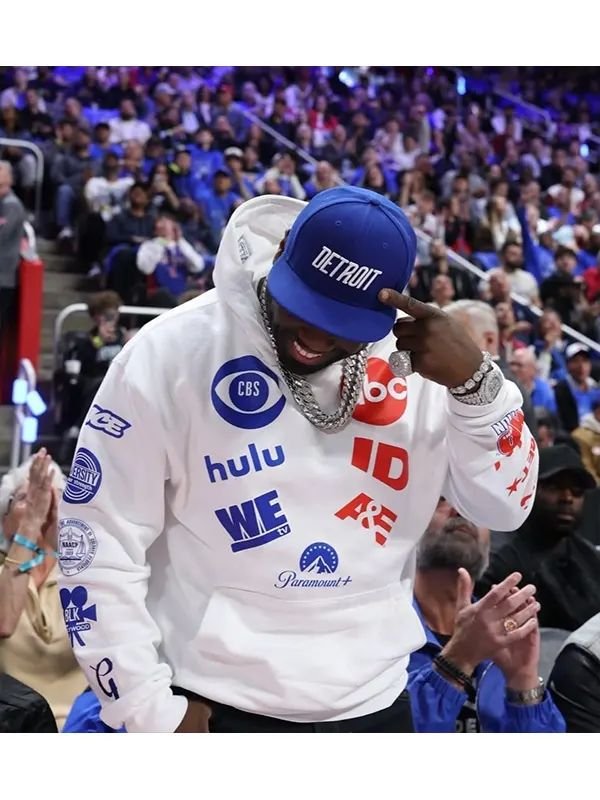 50 Cent Detroit Pistons Game NBA Logo Hoodie 50 Cent NBA Logo Hoodie