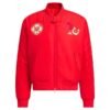 Ferrari Red Windbreaker Jacket Chinese New Year Red Bomber Jacket