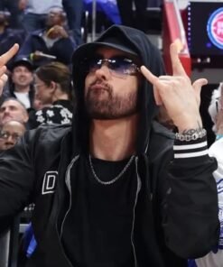 Eminem Detroit Pistons Game Black Varsity Jacket
