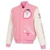 la dodgers hello kitty pink varsity jacket